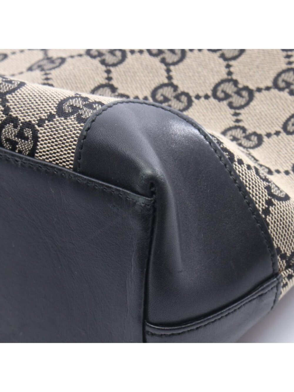 Gucci Tote GG Canvas Beige Black - Picture 10 of 10